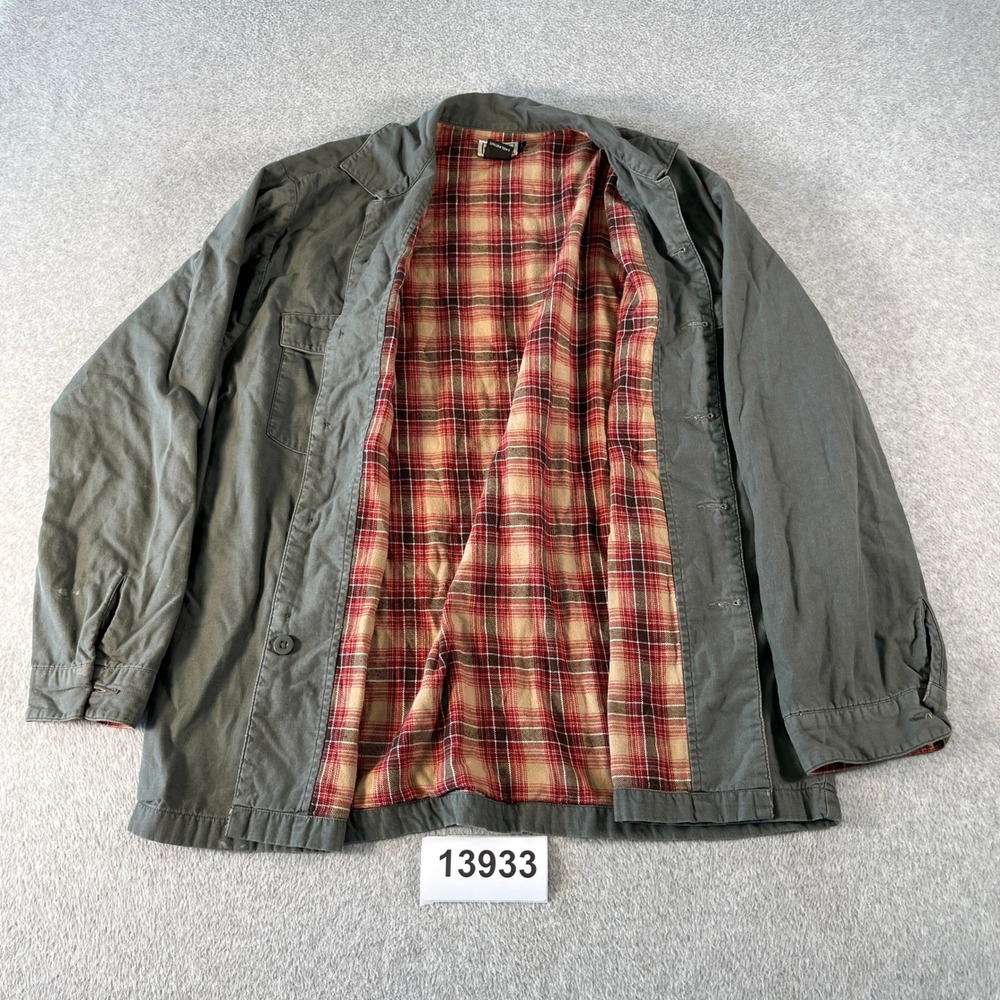 Arizona Jean Co. Mens Utility Jacket Mens Large Olive Green Lined Cotton Casual